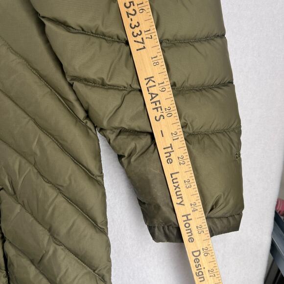 LL BEAN Coat Women XL Ultralight 850 Goose Down Hooded Jacket Parka Puffer Green - Picture 14 of 16